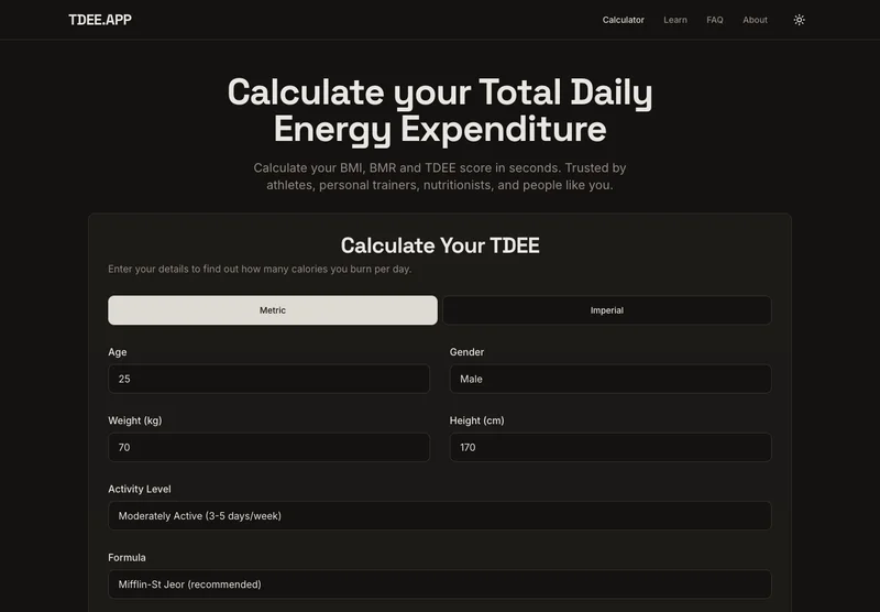 TDEE daily calorie calculator